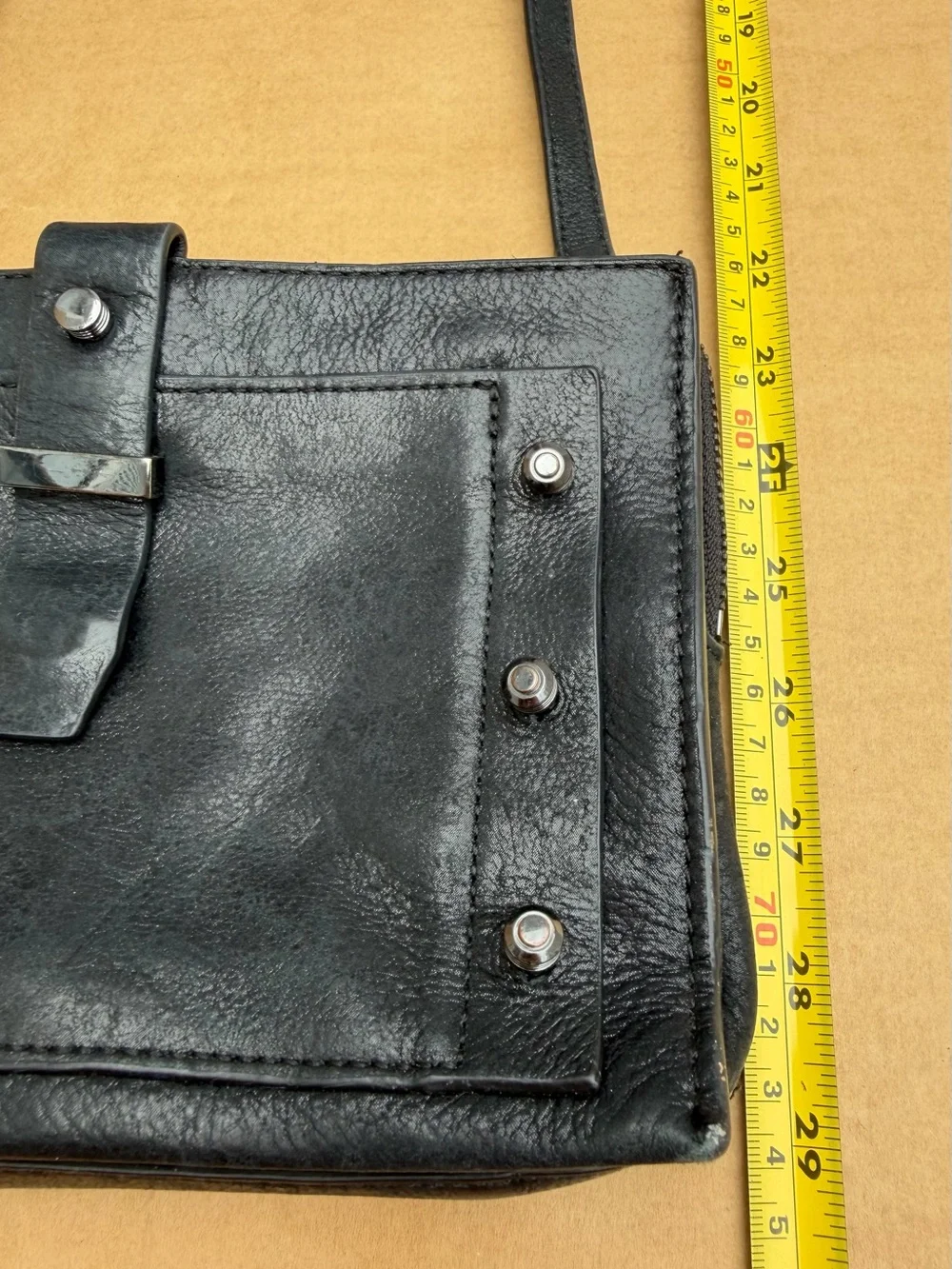Botkier New York Black Leather Crossbody Bag Studded Y2K